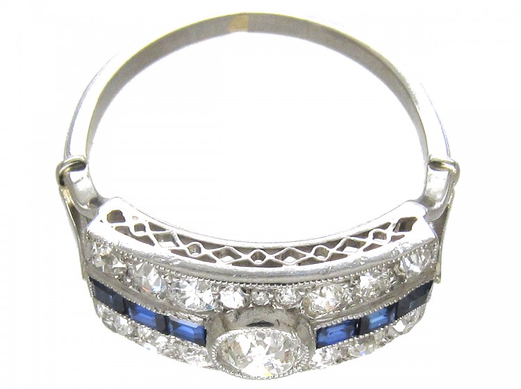 Art Deco Sapphire & Diamond Ring