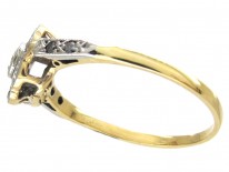Edwardian Diamond Cluster Ring with Diamond Shoulders
