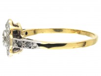 Edwardian Diamond Cluster Ring with Diamond Shoulders