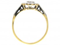 Edwardian Diamond Cluster Ring with Diamond Shoulders