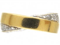 18ct Gold & Diamond Twisted Band Ring by Balmain