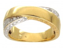 18ct Gold & Diamond Twisted Band Ring by Balmain
