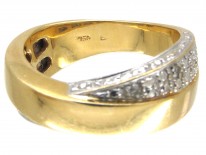 18ct Gold & Diamond Twisted Band Ring by Balmain