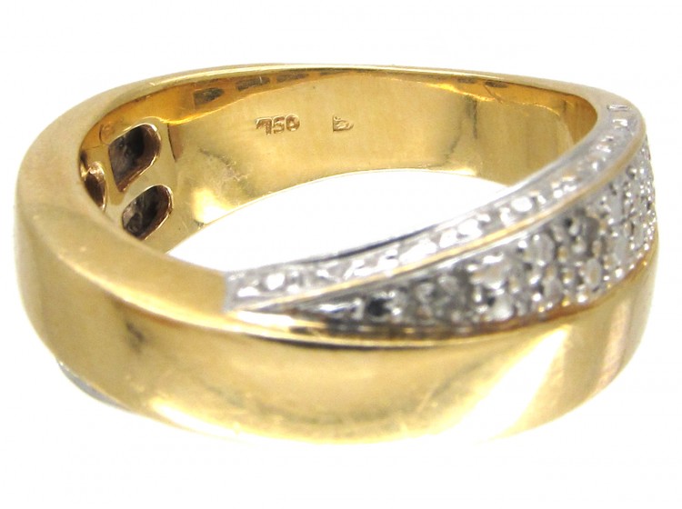 18ct Gold & Diamond Twisted Band Ring by Balmain