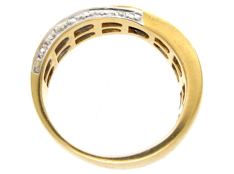 18ct Gold & Diamond Twisted Band Ring by Balmain