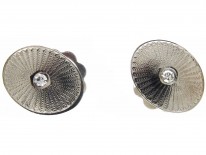 Oval Platinum & Diamond Earrings