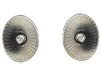 Oval Platinum & Diamond Earrings