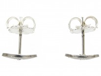 Oval Platinum & Diamond Earrings