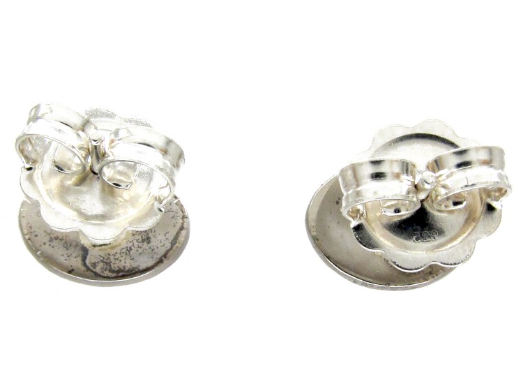 Oval Platinum & Diamond Earrings