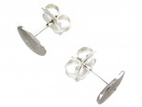 Oval Platinum & Diamond Earrings