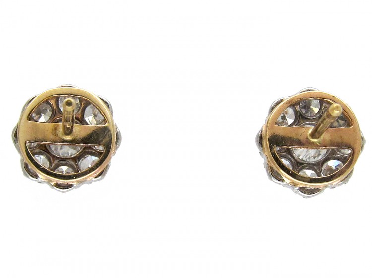 Edwardian Diamond Cluster Earrings
