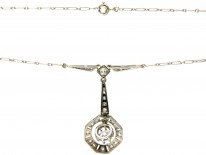 Art Deco Diamond Drop Pendant on Chain