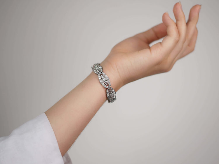 Art Deco Diamond & Platinum Bracelet by Mcteigue & Co