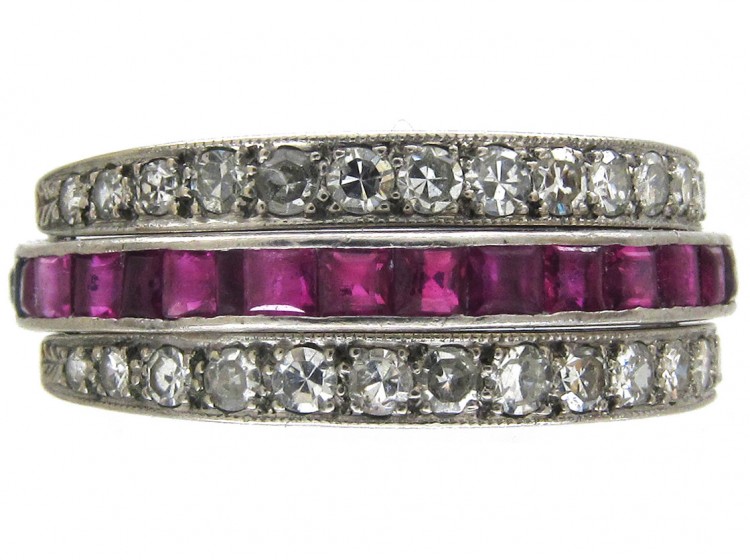 Flip Over Night & Day Gem Set Ring