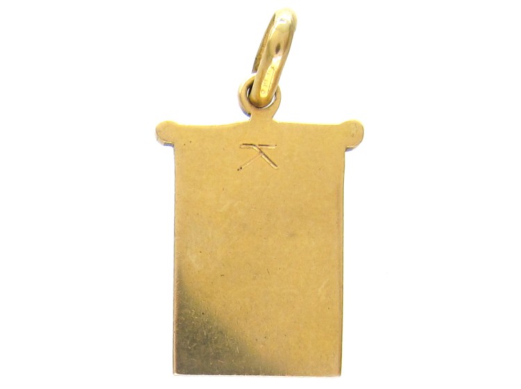 18ct Yellow & Blue Enamel Flag Charm