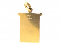 18ct Gold Red & White Enamel Charm