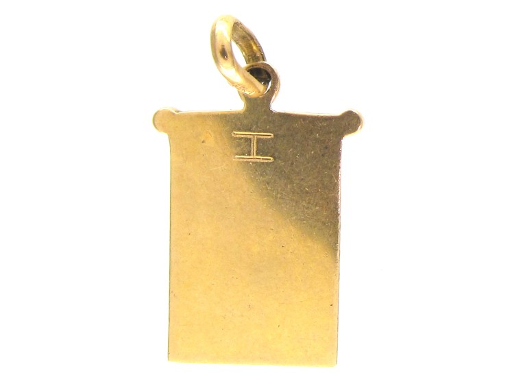 18ct Gold Red & White Enamel Charm