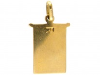 Edwardian 18ct Gold Yellow & Red Enamel Flag Charm