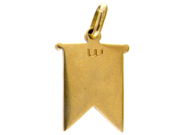 18ct Gold Red Enamel Flag Charm