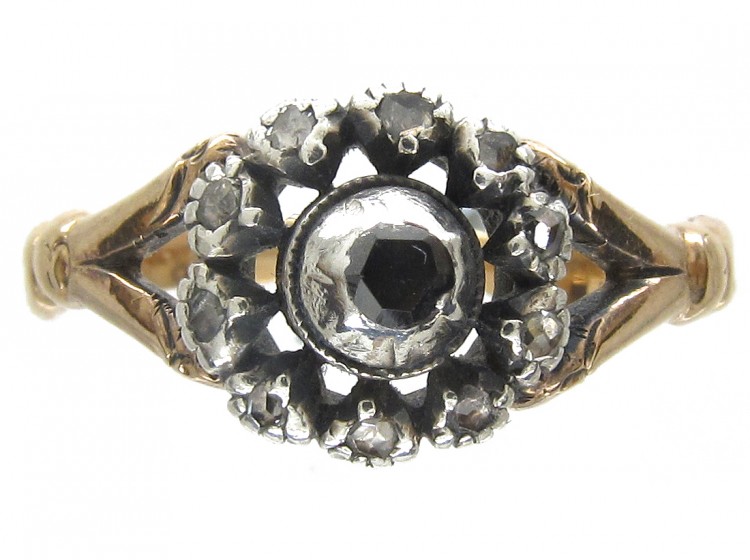 Georgian Rose Diamond Cluster Ring
