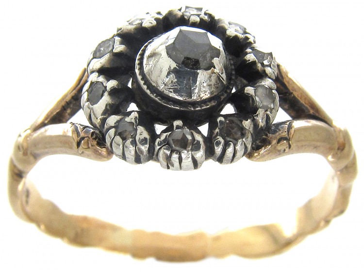 Georgian Rose Diamond Cluster Ring