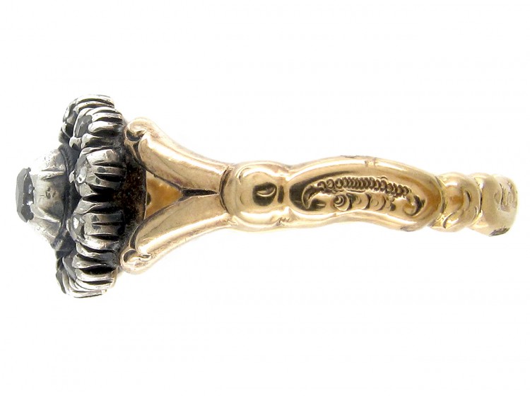 Georgian Rose Diamond Cluster Ring