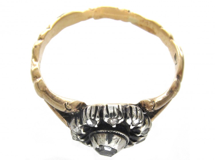 Georgian Rose Diamond Cluster Ring