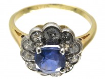 Edwardian Sapphire & Diamond Cluster Ring