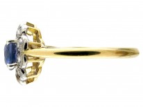 Edwardian Sapphire & Diamond Cluster Ring