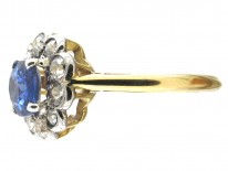 Edwardian Sapphire & Diamond Cluster Ring