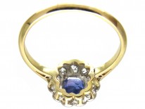 Edwardian Sapphire & Diamond Cluster Ring