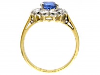 Edwardian Sapphire & Diamond Cluster Ring