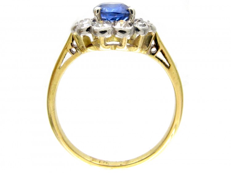 Edwardian Sapphire & Diamond Cluster Ring