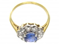 Edwardian Sapphire & Diamond Cluster Ring