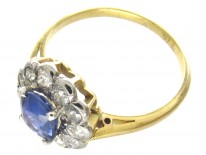 Edwardian Sapphire & Diamond Cluster Ring