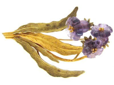 Georgian 15ct Two Colour Gold Botanical Brooch