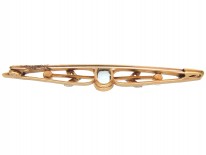 Edwardian Diamond & Aquamarine Bar Brooch