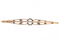 Edwardian Diamond & Aquamarine Bar Brooch