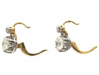 Diamond Two Stone Drop Earrings