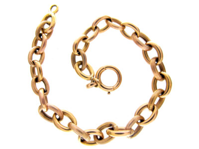 Edwardian 18ct Gold Curb Link Bracelet