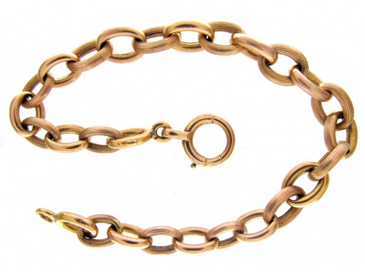 Edwardian 18ct Gold Curb Link Bracelet