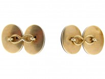 Victorian 15ct Gold Banded Sardonyx Cufflinks