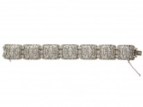 Art Deco Wide Silver & Marcasite Bracelet