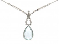 Aquamarine & Diamond Articulated Pendant on Chain