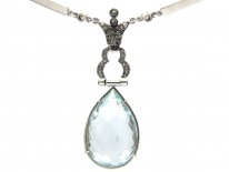 Aquamarine & Diamond Articulated Pendant on Chain