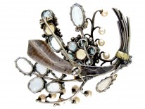 Dore Nossiter Multistone Gold & Silver Brooch