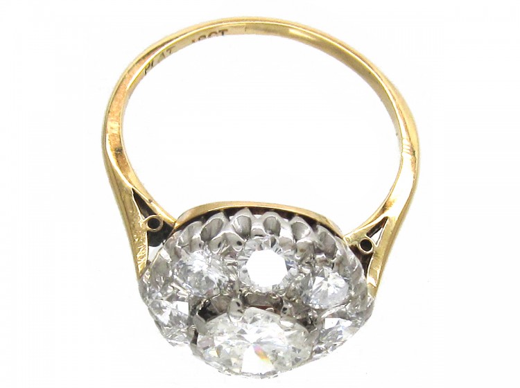 Large Edwardian Diamond Cluster Ring