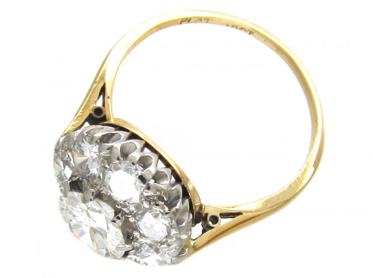 Large Edwardian Diamond Cluster Ring