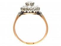 Edwardian Cluster Ring with Diamond Shoulders