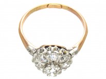 Edwardian Cluster Ring with Diamond Shoulders